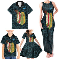 Hawaii Lei Kamehameha Family Matching Tank Maxi Dress and Hawaiian Shirt Uliuli Seamless Pattern Hibiscus Flower LT9 - Polynesian Pride
