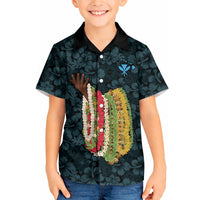 Hawaii Lei Kamehameha Hawaiian Shirt Uliuli Seamless Pattern Hibiscus Flower LT9 - Polynesian Pride