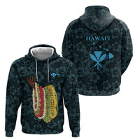 Hawaii Lei Kamehameha Hoodie Uliuli Seamless Pattern Hibiscus Flower LT9 - Polynesian Pride