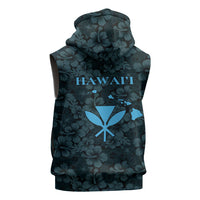 Hawaii Lei Kamehameha Sleeveless Zip Hoodie Uliuli Seamless Pattern Hibiscus Flower LT9 - Polynesian Pride