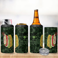 Hawaii Lei Kamehameha 4 in 1 Can Cooler Tumbler Oma'oma'o Seamless Pattern Hibiscus Flower LT9 - Polynesian Pride