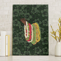 Hawaii Lei Kamehameha Canvas Wall Art Oma'oma'o Seamless Pattern Hibiscus Flower