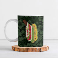 Hawaii Lei Kamehameha Ceramic Mug Oma'oma'o Seamless Pattern Hibiscus Flower