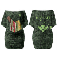 Hawaii Lei Kamehameha Couples Matching Off Shoulder Short Dress and Hawaiian Shirt Oma'oma'o Seamless Pattern Hibiscus Flower LT9 - Polynesian Pride