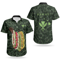 Hawaii Lei Kamehameha Couples Matching Short Sleeve Bodycon Dress and Hawaiian Shirt Oma'oma'o Seamless Pattern Hibiscus Flower LT9 - Polynesian Pride