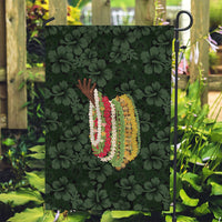 Hawaii Lei Kamehameha Garden Flag Oma'oma'o Seamless Pattern Hibiscus Flower LT9 Garden Flag Green - Polynesian Pride