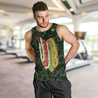 Hawaii Lei Kamehameha Men Tank Top Oma'oma'o Seamless Pattern Hibiscus Flower