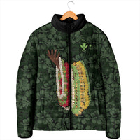 Hawaii Lei Kamehameha Padded Jacket Oma'oma'o Seamless Pattern Hibiscus Flower