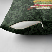 Hawaii Lei Kamehameha Pillow Cover Oma'oma'o Seamless Pattern Hibiscus Flower LT9 - Polynesian Pride