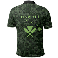 Hawaii Lei Kamehameha Polo Shirt Oma'oma'o Seamless Pattern Hibiscus Flower LT9 - Polynesian Pride