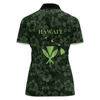 Hawaii Lei Kamehameha Women Polo Shirt Oma'oma'o Seamless Pattern Hibiscus Flower LT9 - Polynesian Pride