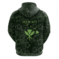 Hawaii Lei Kamehameha Zip Hoodie Oma'oma'o Seamless Pattern Hibiscus Flower LT9 - Polynesian Pride