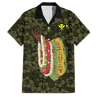 Hawaii Lei Kamehameha Family Matching Short Sleeve Bodycon Dress and Hawaiian Shirt Melemele Seamless Pattern Hibiscus Flower