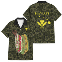 Hawaii Lei Kamehameha Family Matching Tank Maxi Dress and Hawaiian Shirt Melemele Seamless Pattern Hibiscus Flower LT9 Dad's Shirt - Short Sleeve Yellow - Polynesian Pride