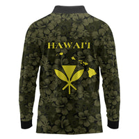 Hawaii Lei Kamehameha Long Sleeve Polo Shirt Melemele Seamless Pattern Hibiscus Flower LT9 - Polynesian Pride