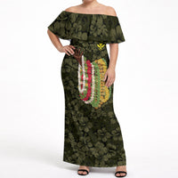 Hawaii Lei Kamehameha Off Shoulder Maxi Dress Melemele Seamless Pattern Hibiscus Flower LT9 Women Yellow - Polynesian Pride