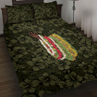 Hawaii Lei Kamehameha Quilt Bed Set Melemele Seamless Pattern Hibiscus Flower