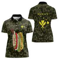 Hawaii Lei Kamehameha Women Polo Shirt Melemele Seamless Pattern Hibiscus Flower LT9 - Polynesian Pride