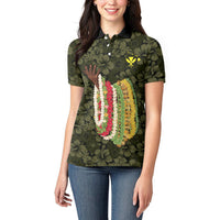 Hawaii Lei Kamehameha Women Polo Shirt Melemele Seamless Pattern Hibiscus Flower LT9 - Polynesian Pride