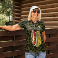 Hawaii Lei Kamehameha Women Polo Shirt Melemele Seamless Pattern Hibiscus Flower LT9 - Polynesian Pride