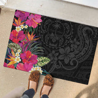 Hafa Adai Guam Rubber Doormat Tropical Flowers Colorful Vibes LT9 - Polynesian Pride