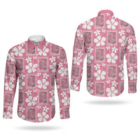 Give Cancer The Boot Pink Cowgirl Couples Matching Mermaid Dress and Long Sleeve Button Shirt Western Aloha Hibiscus Paniolo Heritage Floral LT9 - Polynesian Pride
