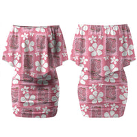 Give Cancer The Boot Pink Cowgirl Couples Matching Off Shoulder Short Dress and Hawaiian Shirt Western Aloha Hibiscus Paniolo Heritage Floral LT9 - Polynesian Pride