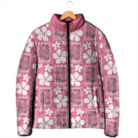 Give Cancer The Boot Pink Cowgirl Padded Jacket Western Aloha Hibiscus Paniolo Heritage Floral LT9 - Polynesian Pride