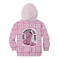 Give Cancer The Boot Pink Cowgirl Kid Hoodie Hawaiian Paniolo Mixed Quilt Pattern Style LT9 - Polynesian Pride