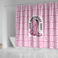 Give Cancer The Boot Pink Cowgirl Shower Curtain Hawaiian Paniolo Mixed Quilt Pattern Style LT9 - Polynesian Pride