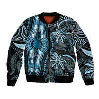 Polynesia Dashiki Bomber Jacket Polynesia and Africa Traditional Special Together Blue LT9 Unisex Blue - Polynesian Pride