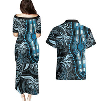 Polynesia Dashiki Couples Matching Puletasi Dress and Hawaiian Shirt Polynesia and Africa Traditional Special Together Blue LT9 - Polynesian Pride