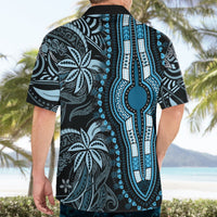 Polynesia Dashiki Hawaiian Shirt Polynesia and Africa Traditional Special Together Blue LT9 - Polynesian Pride