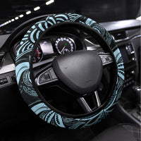Polynesia Dashiki Steering Wheel Cover Polynesia and Africa Traditional Special Together Blue LT9 Universal Fit Blue - Polynesian Pride