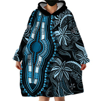 Polynesia Dashiki Wearable Blanket Hoodie Polynesia and Africa Traditional Special Together Blue LT9 - Polynesian Pride