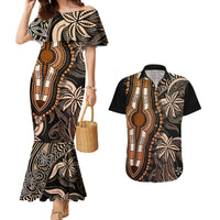 Polynesia Dashiki Couples Matching Mermaid Dress and Hawaiian Shirt Polynesia and Africa Traditional Special Together Gold LT9 Gold - Polynesian Pride