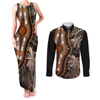 Polynesia Dashiki Couples Matching Tank Maxi Dress and Long Sleeve Button Shirts Polynesia and Africa Traditional Special Together Gold LT9 Gold - Polynesian Pride