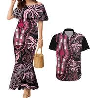 Polynesia Dashiki Couples Matching Mermaid Dress and Hawaiian Shirt Polynesia and Africa Traditional Special Together Pink LT9 Pink - Polynesian Pride