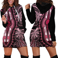 Polynesia Dashiki Hoodie Dress Polynesia and Africa Traditional Special Together Pink LT9 - Polynesian Pride