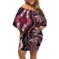 Polynesia Dashiki Off Shoulder Short Dress Polynesia and Africa Traditional Special Together Pink LT9 Women Pink - Polynesian Pride
