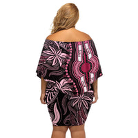 Polynesia Dashiki Off Shoulder Short Dress Polynesia and Africa Traditional Special Together Pink LT9 - Polynesian Pride