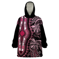 Polynesia Dashiki Wearable Blanket Hoodie Polynesia and Africa Traditional Special Together Pink LT9 One Size Pink - Polynesian Pride