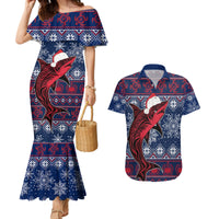 samoa-manuia-le-kirisimasi-couples-matching-mermaid-dress-and-hawaiian-shirt-samoan-fishing-tribal-pattern-christmas-vibe