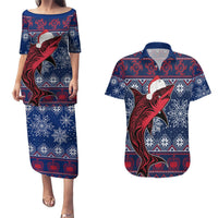 samoa-manuia-le-kirisimasi-couples-matching-puletasi-dress-and-hawaiian-shirt-samoan-fishing-tribal-pattern-christmas-vibe