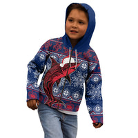 Samoa Manuia Le Kirisimasi Kid Hoodie Samoan Fishing Tribal Pattern Christmas Vibe LT9 - Polynesian Pride