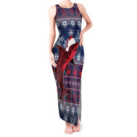Samoa Manuia Le Kirisimasi Tank Maxi Dress Samoan Fishing Tribal Pattern Christmas Vibe LT9 Women Red - Polynesian Pride