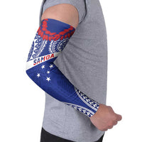 Personalised Toa Samoa Rugby Spirit Arm Sleeves Blue Samoan Tribal Pattern LT9 - Polynesian Pride