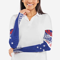 Personalised Toa Samoa Rugby Spirit Arm Sleeves Blue Samoan Tribal Pattern LT9 - Polynesian Pride