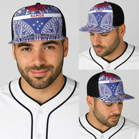 Personalised Toa Samoa Rugby Spirit Baseball Net Cap Blue Samoan Tribal Pattern LT9 - Polynesian Pride
