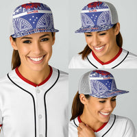 Personalised Toa Samoa Rugby Spirit Baseball Net Cap Blue Samoan Tribal Pattern LT9 - Polynesian Pride